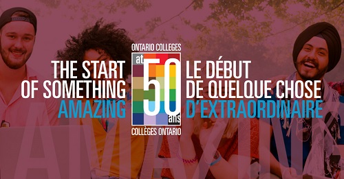 Colleges Ontario's 50th anniversary logo: the start of something amazing