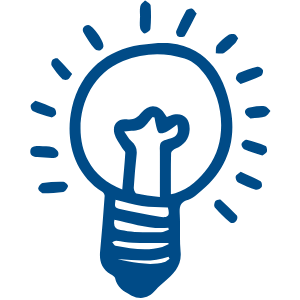 Icon graphic: Lightbulb shining