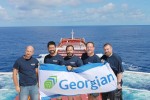 Capt. Seann O’Donoughue, Master , ably assisted by 3rd mate Ian D'Mello, deck cadet Tim Westmoreland , Chief Engineer David Michalowicz, and Cal Roque.