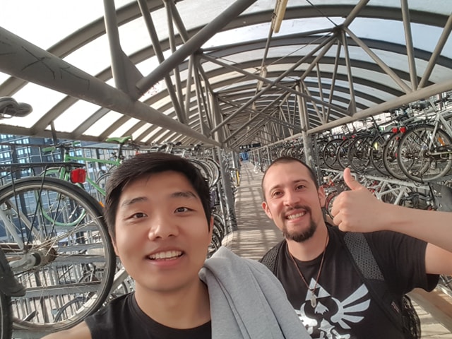 Matias and Mike with Bikes