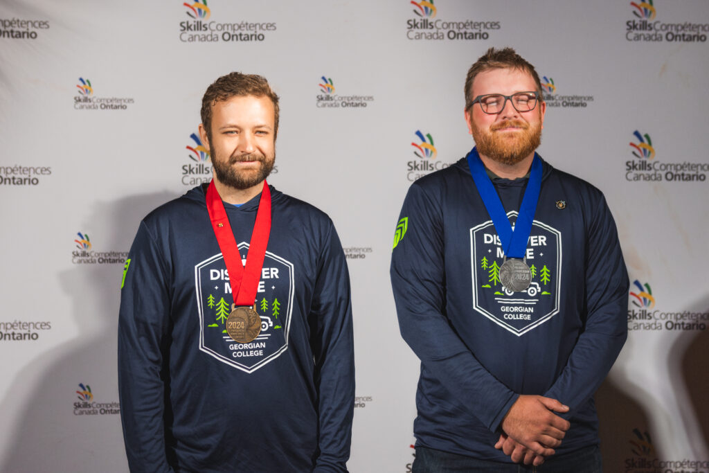 Aidan Crandall and Joshua Merritt, medal winners at Skills Ontario 2024.