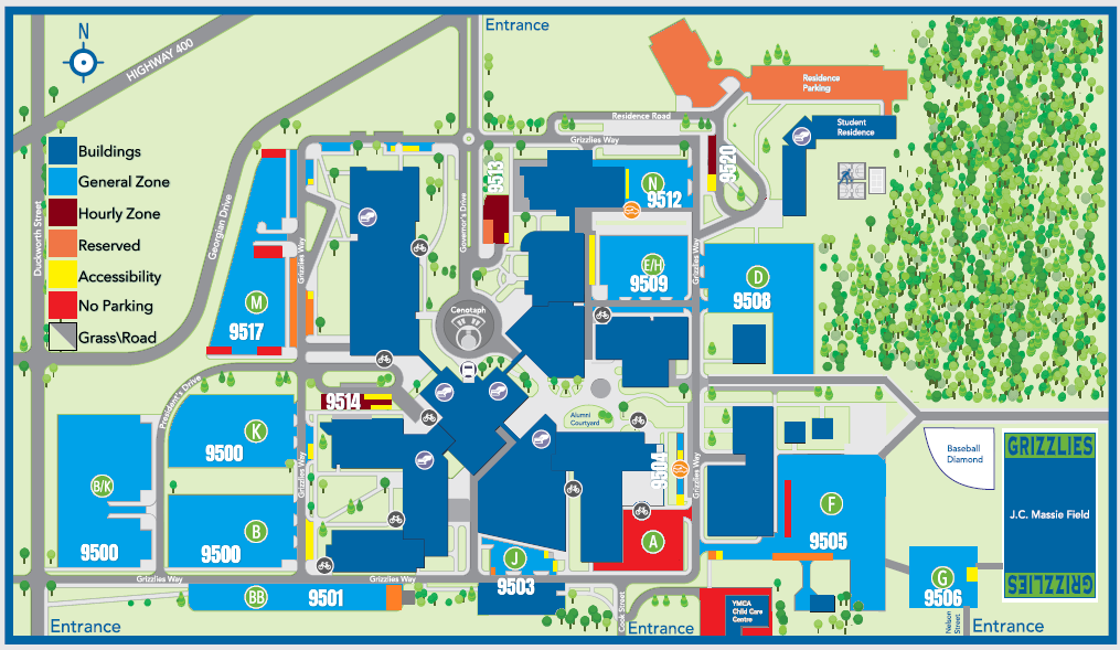 Barrie Campus Parking Map