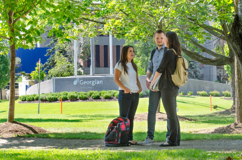 Students enjoying the Barrie campus