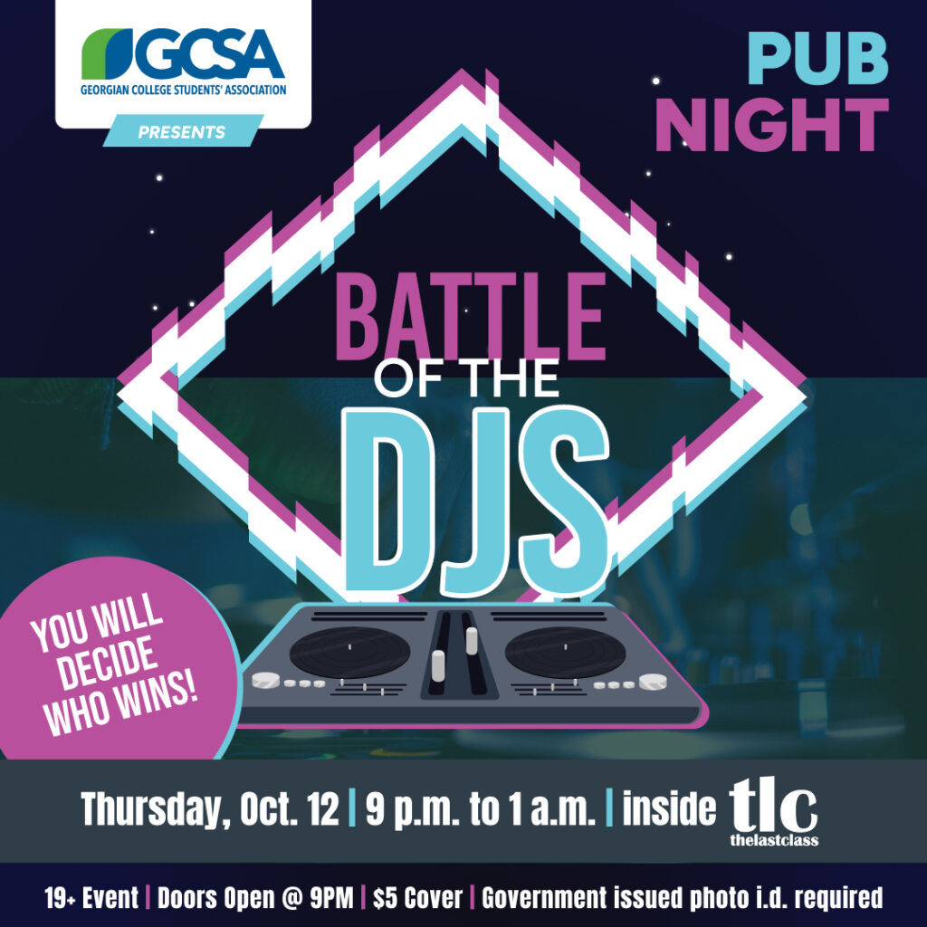 Battle of the DJs pub night poster