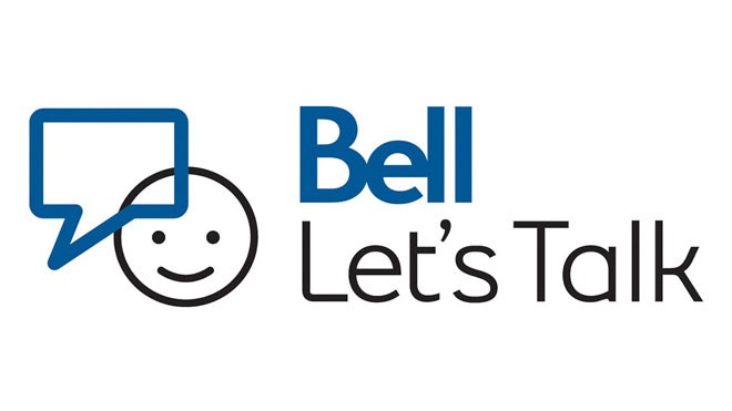 Bell Let's Talk logo. A dialogue box and a happy face.