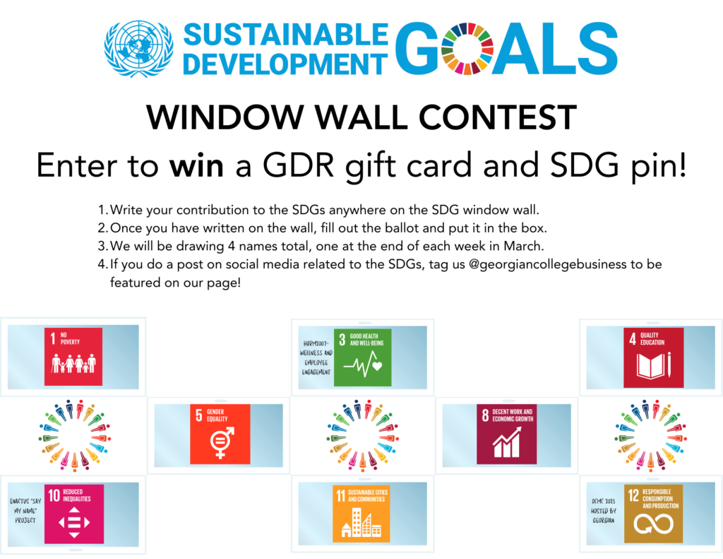 SDG window wall contest poster.