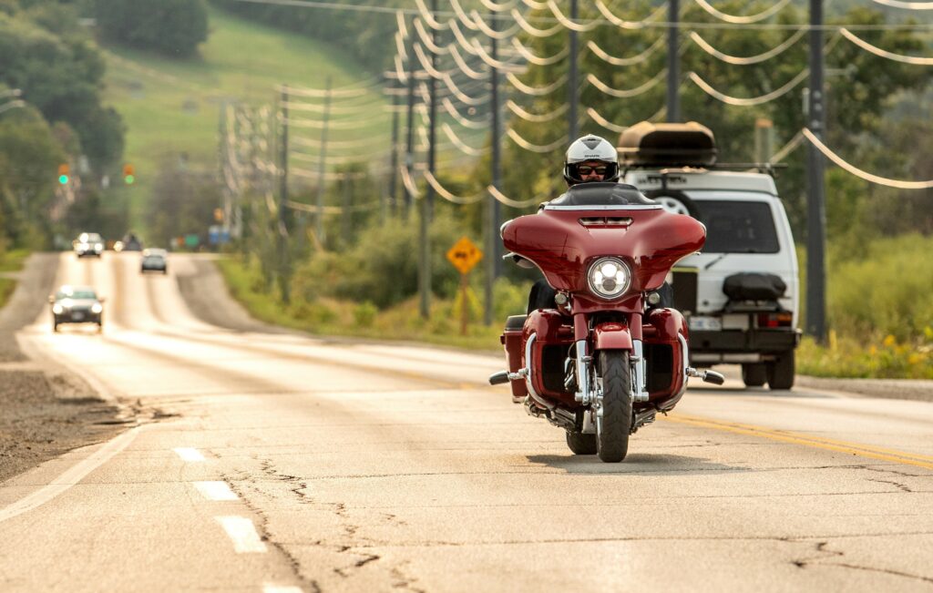 Motorcyclist on highway