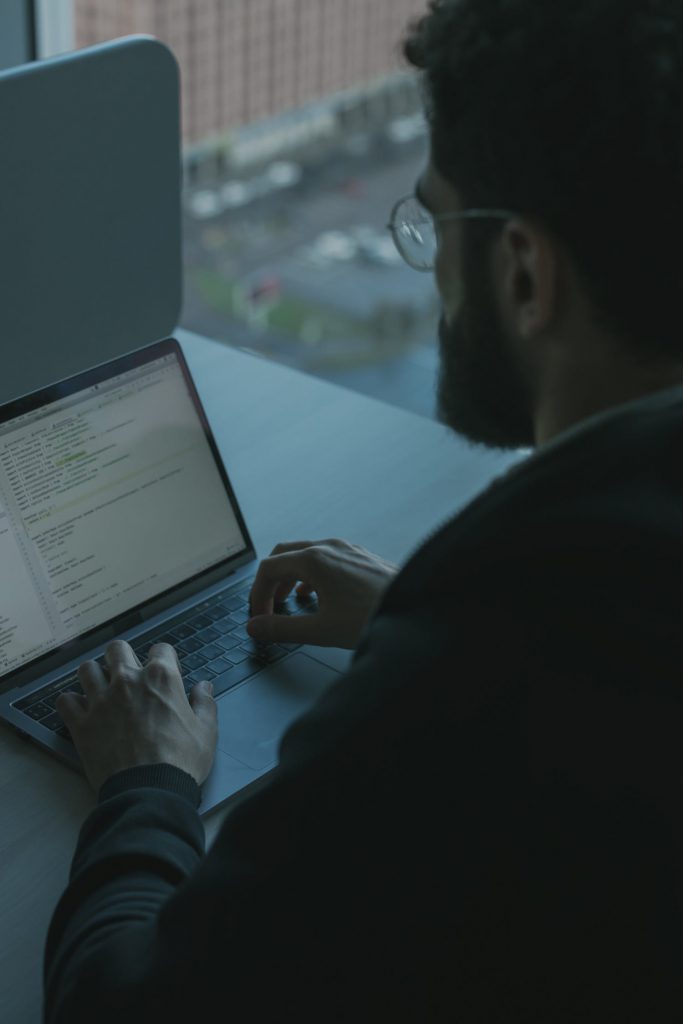 A man working on a computer