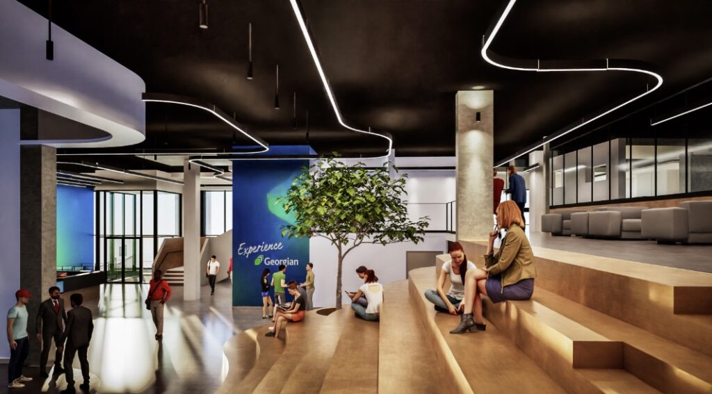 Interior rendering of downtown location.