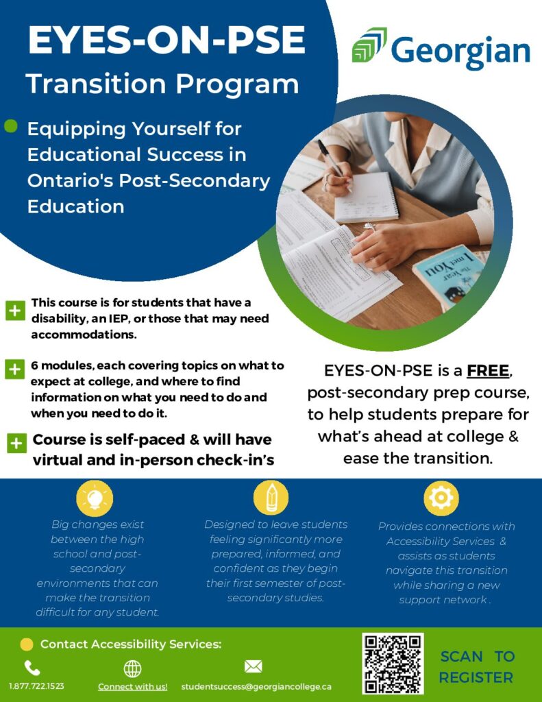 Poster outlining EYES-ON-PSE course all items are shared in the main text on the page.