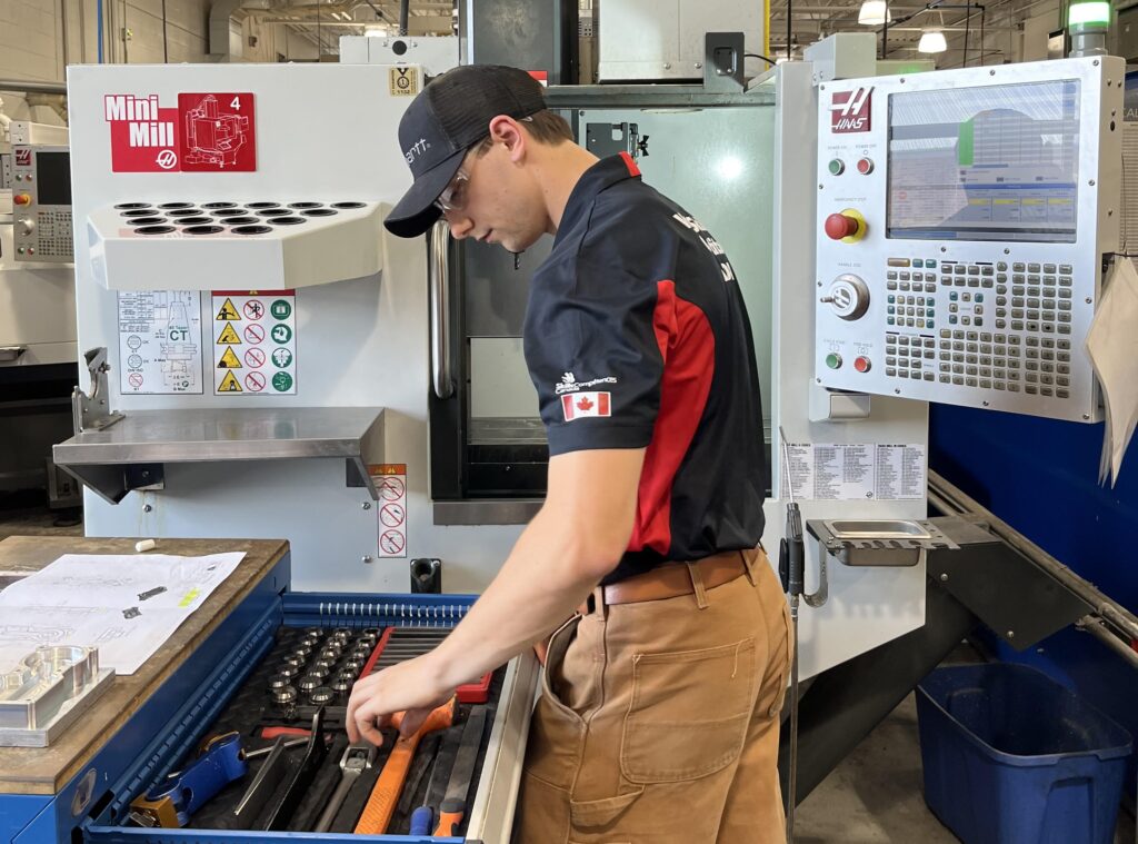 Ethan spent many hours training in 's state-of-the-art shop space at the Barrie Campus, preparing for WorldSkills and his future career.