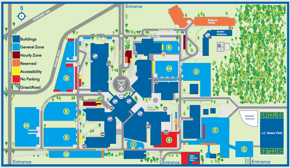 Barrie Campus Parking Map