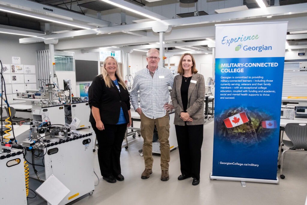 Megan Fenton, Executive Director, Student Success, Georgian College; Michael James, Professor, School of Engineering, Technology and Applied Sciences, Georgian College; Mary Johnston, Director, Continuing Education and Corporate Training, Georgian College.