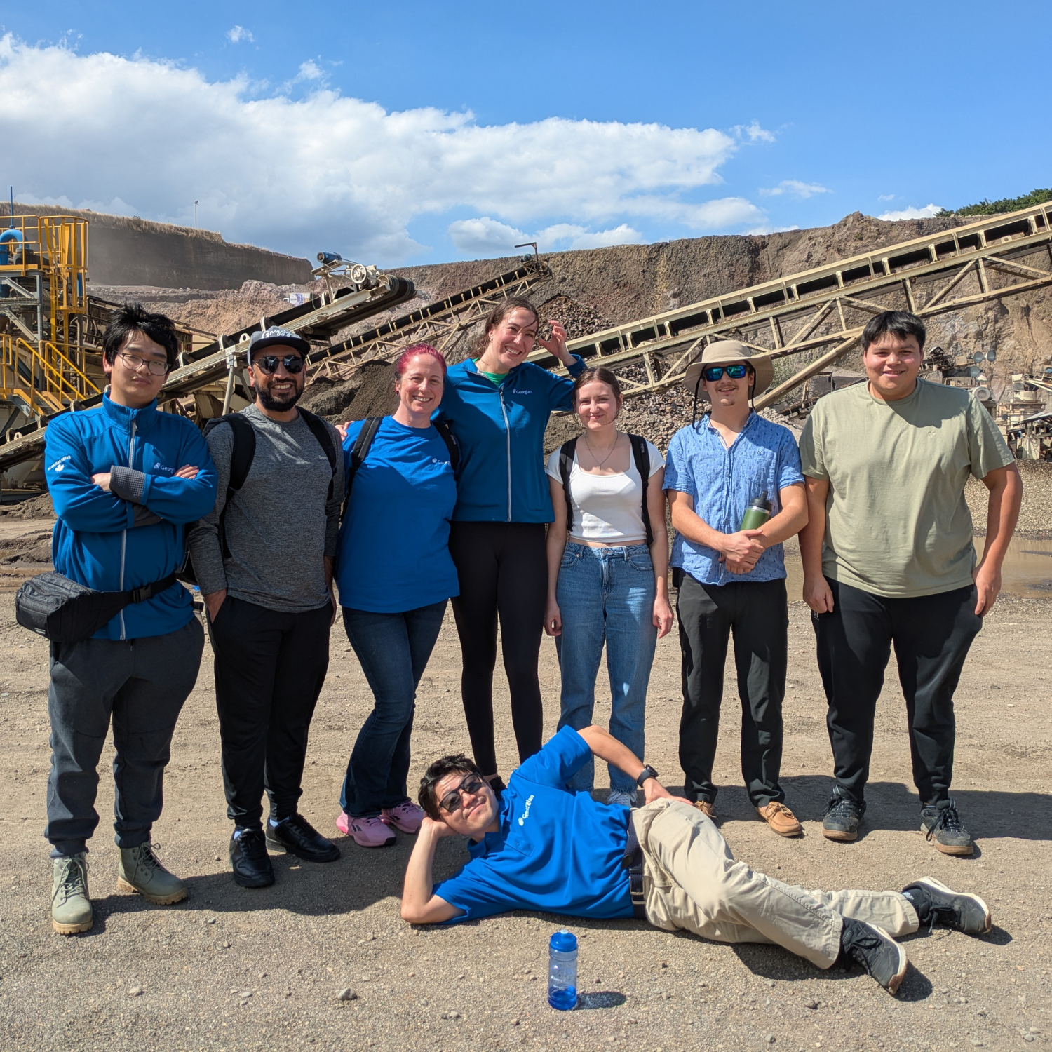 Group of students at a mining site in Guatemala 