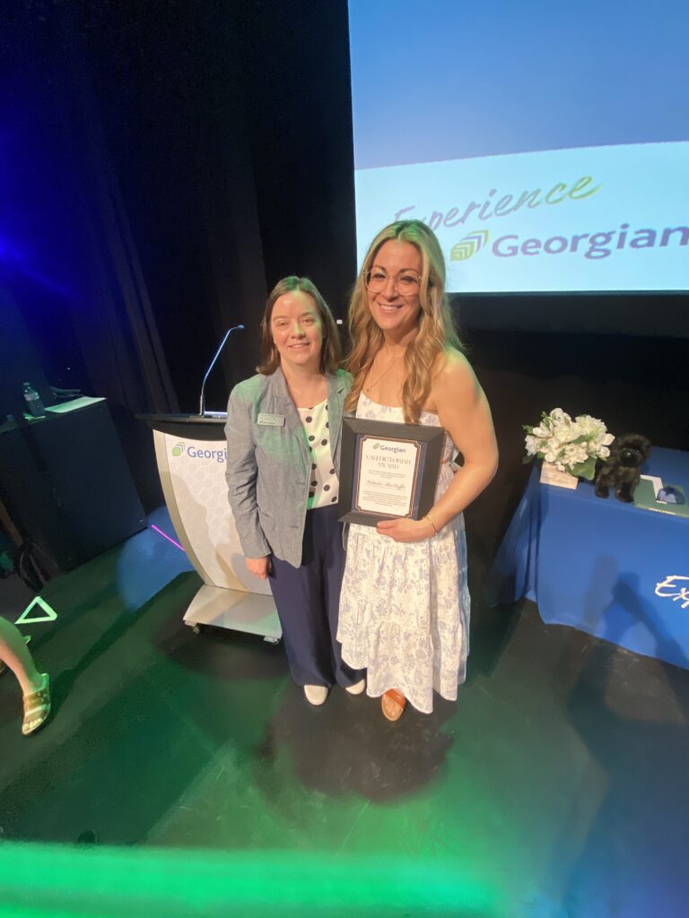 Valedictorian Natasha MacDuffie with program coordinator Corrine Lalonde.