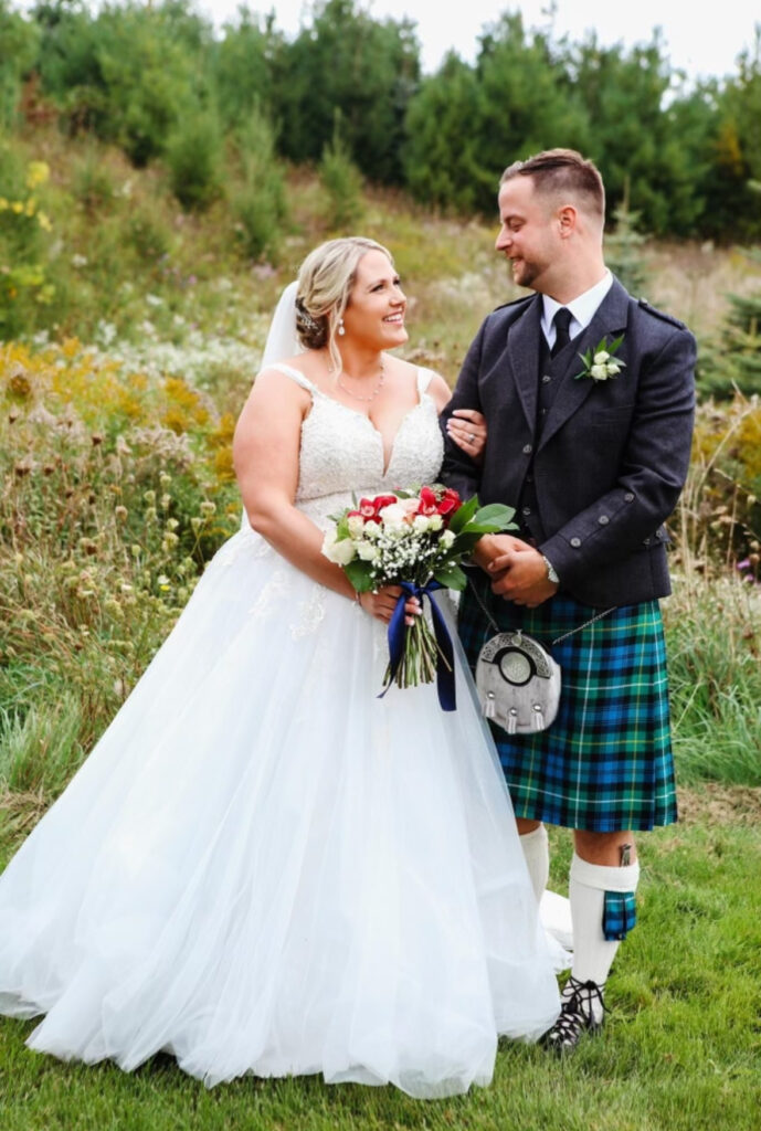 Michael and his bride Krista on their wedding day.