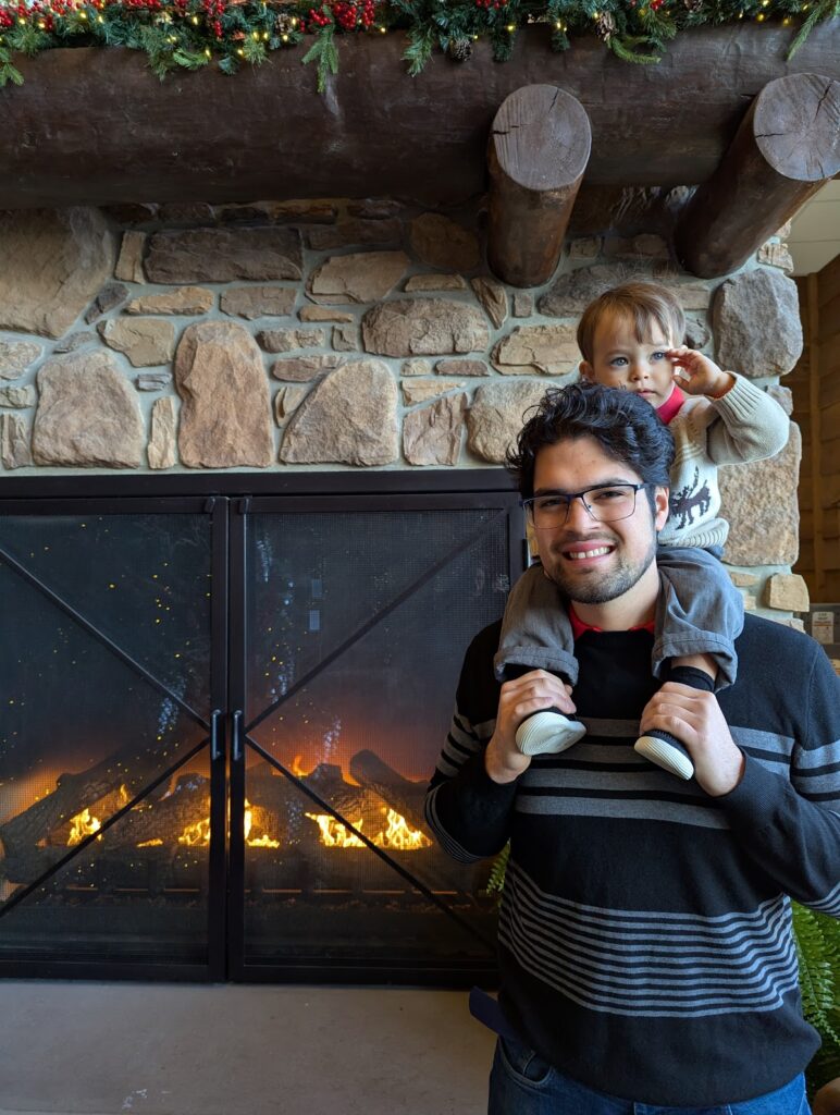 A father and son together.