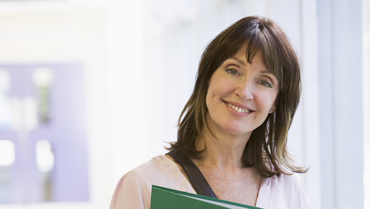 mature student looking at camera