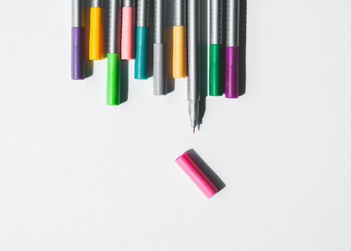 Colourful pens
