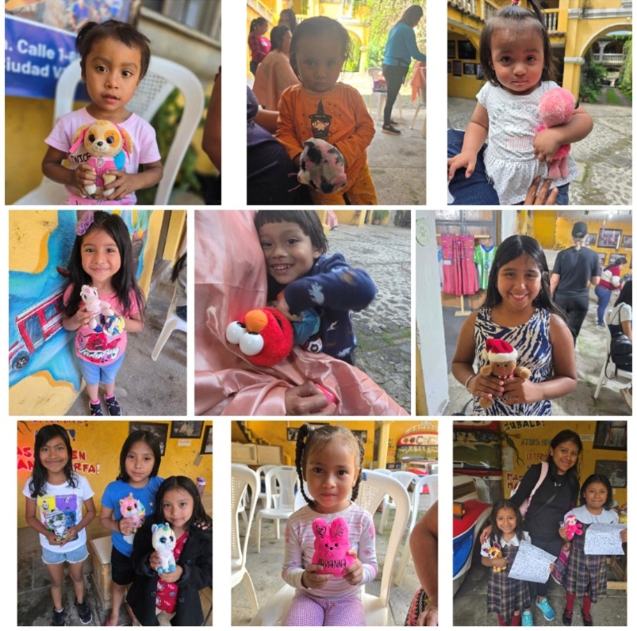 children with teddy bears in Guatemala