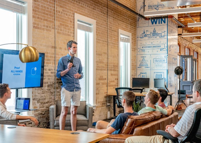 man giving a presentation