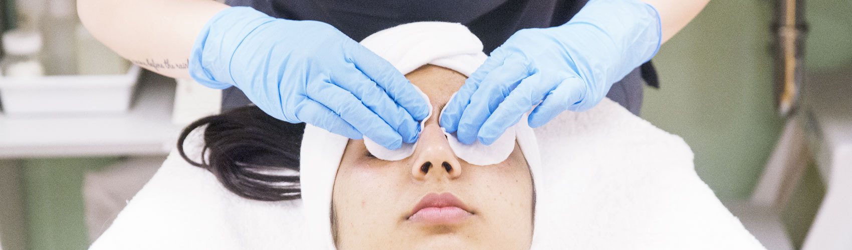 Woman receiving facial