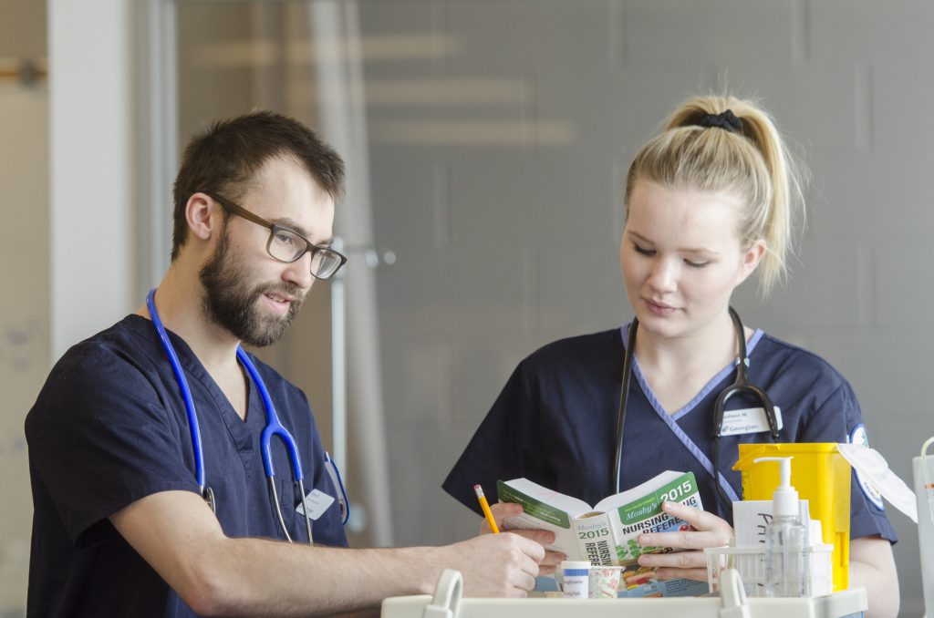 First year nursing students on the job
