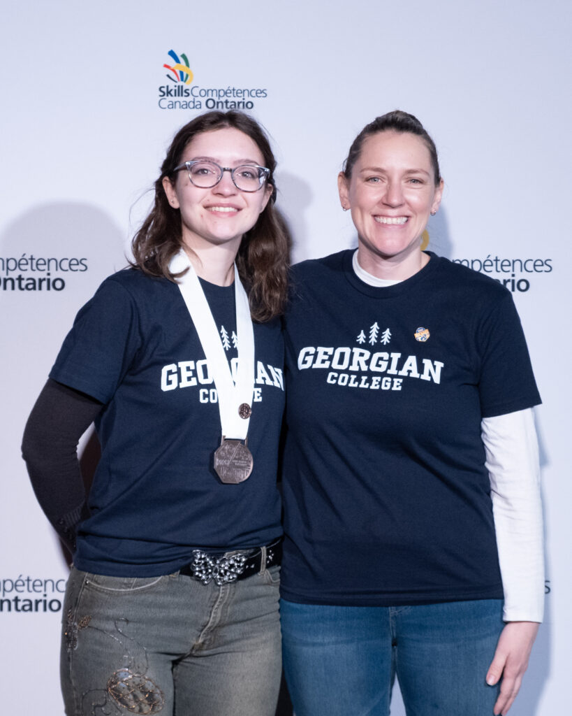 Brianna Rex-Graham, left, with mentor and Georgian faculty Tristan Quesnelle.