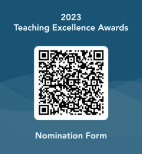 QR code for Teaching Excellence Awards nomination form