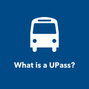 Bus icon above the words "What is a UPass?"