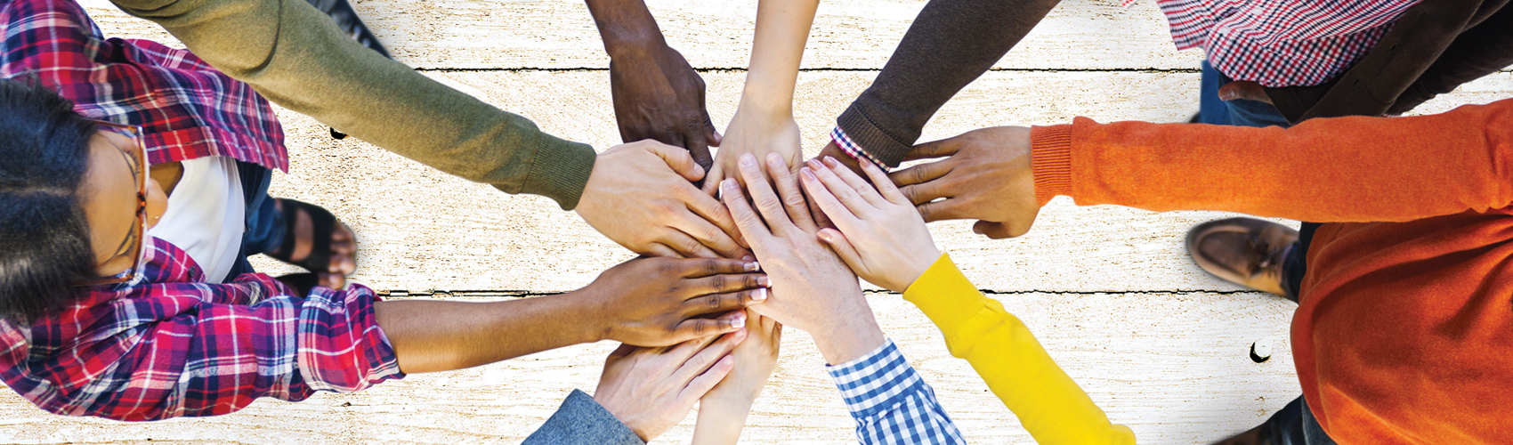 Hands together in the middle