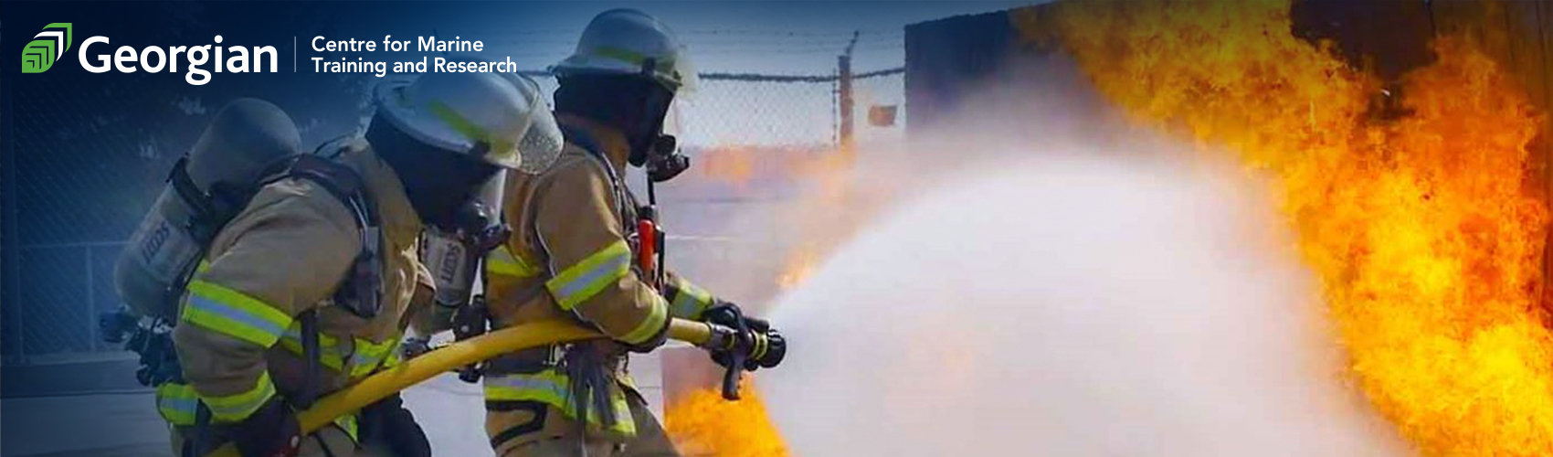 Fire training students putting out fire
