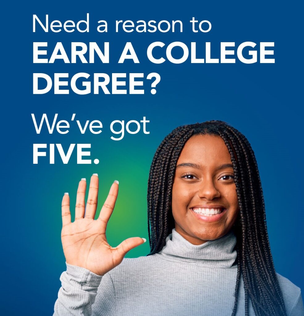 Need a reason to earn a college degree? We've got five.