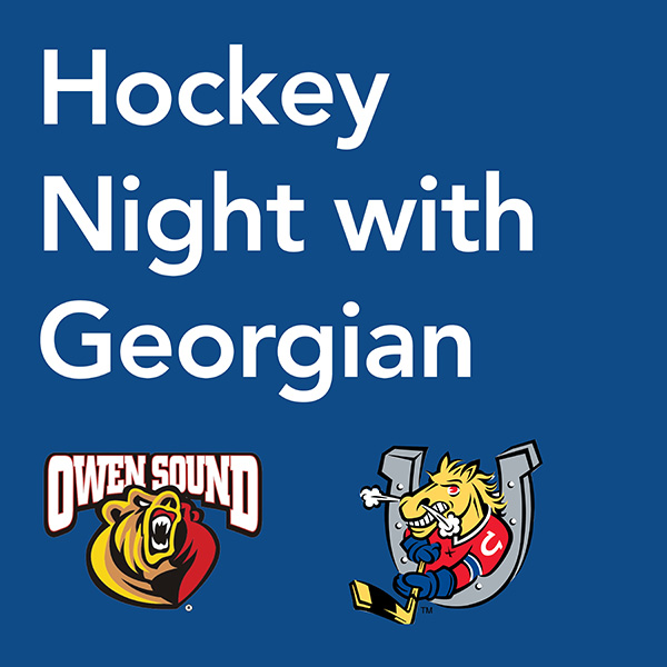 Hockey Night with Georgian. Owen Sound Attack logo Barrie Colts logo