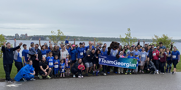 Team Georgian participants at the Barrie waterfront before the Rotary fun run and walk