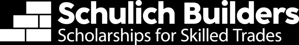 Black background with white text reading: Schulich Builders Scholarships for Skilled Trades.