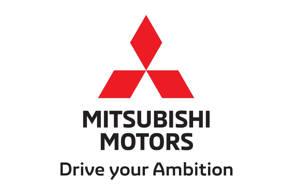 Mitsubishi Motors logo with tagline Drive your Ambition underneath