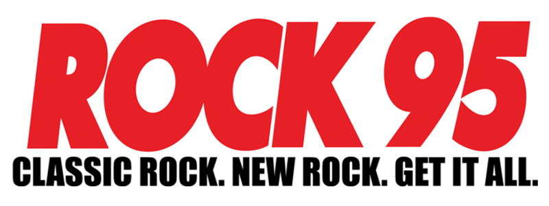 Rock 95 logo with tagline: Classic rock. New rock. Get it all.