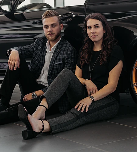Two automotive business students