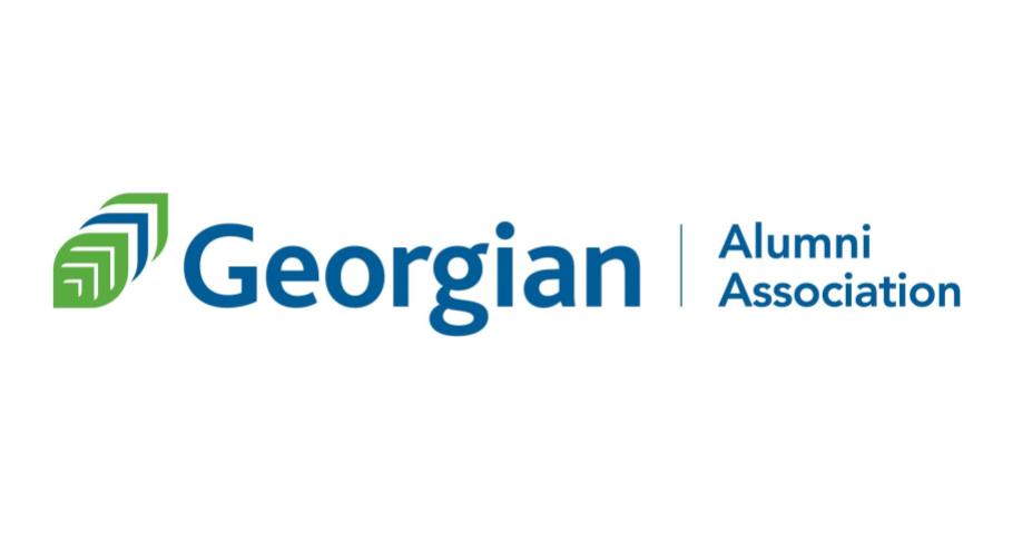 Georgian College Alumni Association logo in blue with Georgian icon