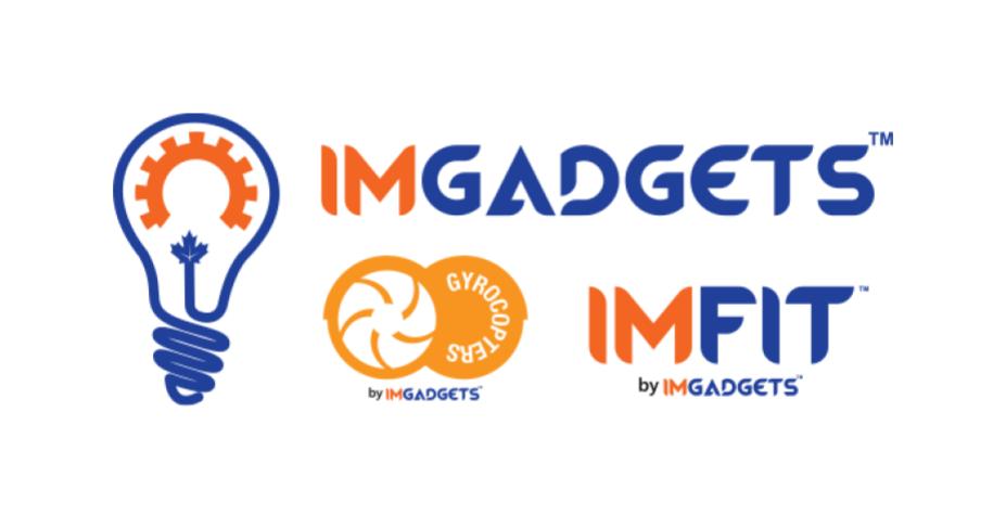 "Im Gadgets" logo in orange and blue with multiple mechanical icons