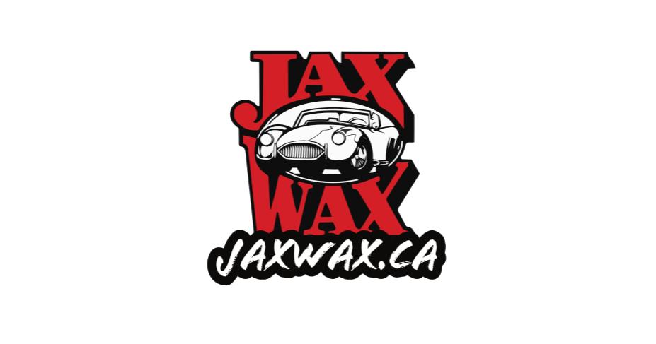 "Jax Wax" text with cartoon car logo