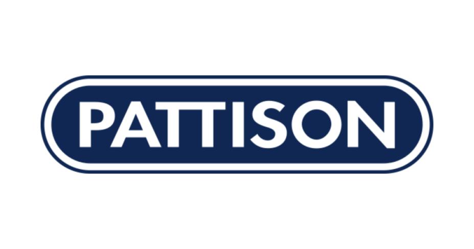 Navy blue logo with "Pattison" text