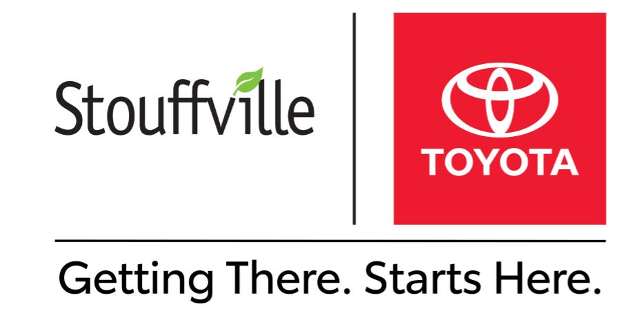 Toyota "T" logo with text "Stouffville" and "Getting There, Starts Here."