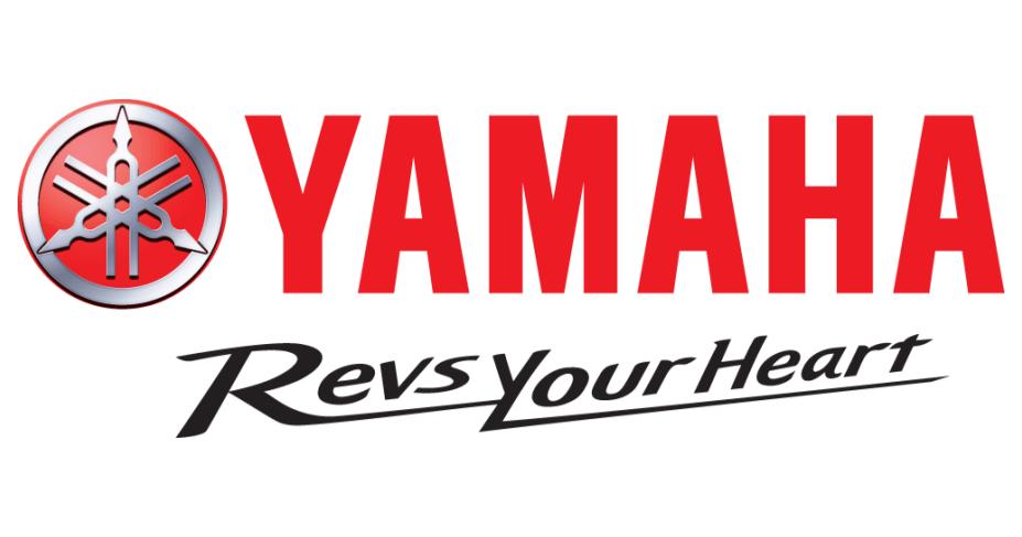 Yamaha logo with text "Revs Your Heart"