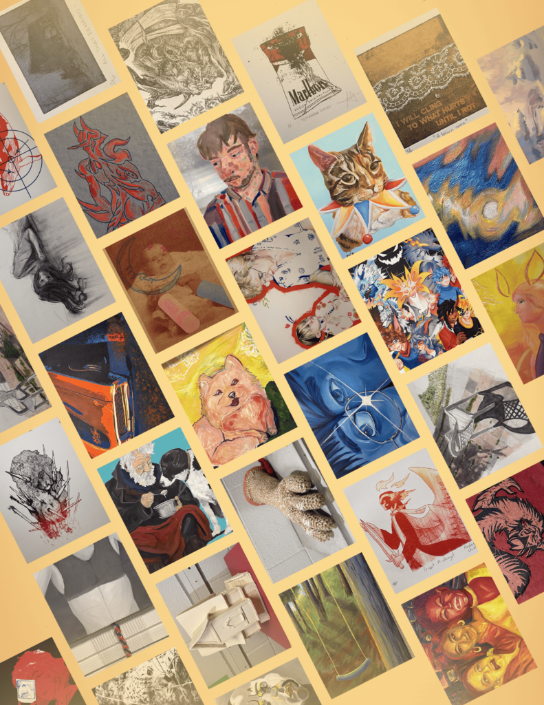 Selected artworks from students in the Visual and Digital Media Arts program at Georgian College.