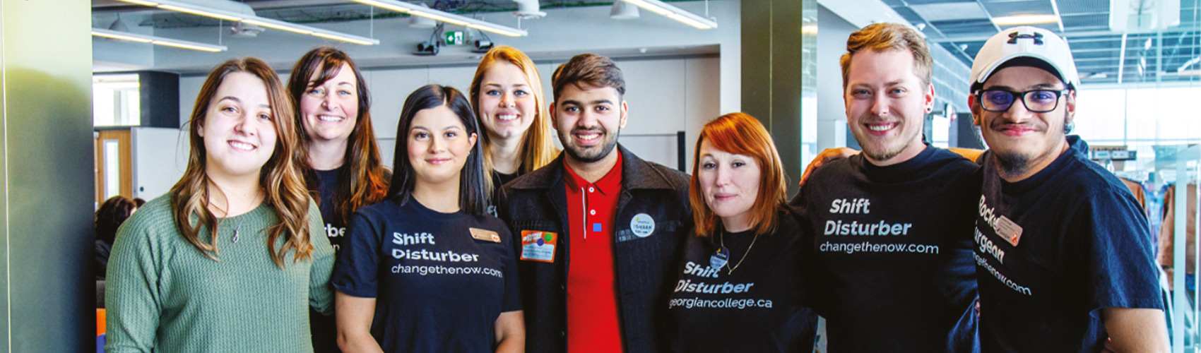 a group of people participating in a changemaking event at Georgian College