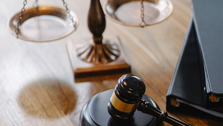 Gavel and balance of justice