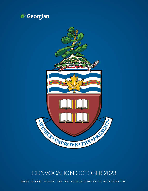 Georgian College Convocation Guide: October 2023 (featuring the Georgian College logo and coat of arms)