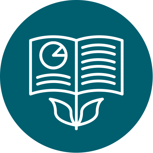 Blossoming book icon for Georgian's focus on strong foundations in our 2022-24 strategic plan